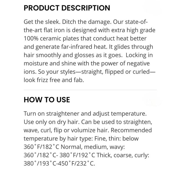 PYT ✦ Ceramic Flat Iron ✦ Blue Eyes Print 1" Plates 450°F Heat Salon-Grade NWT - Picture 7 of 9